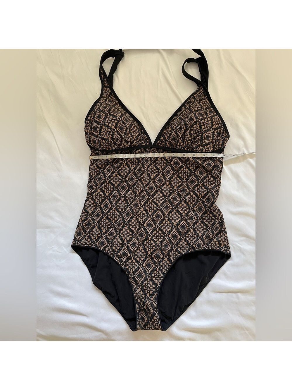 COMMANDO Reversible One Piece Swimsuit Black Nude Lace Plunging Neckline Beach - Picture 13 of 13